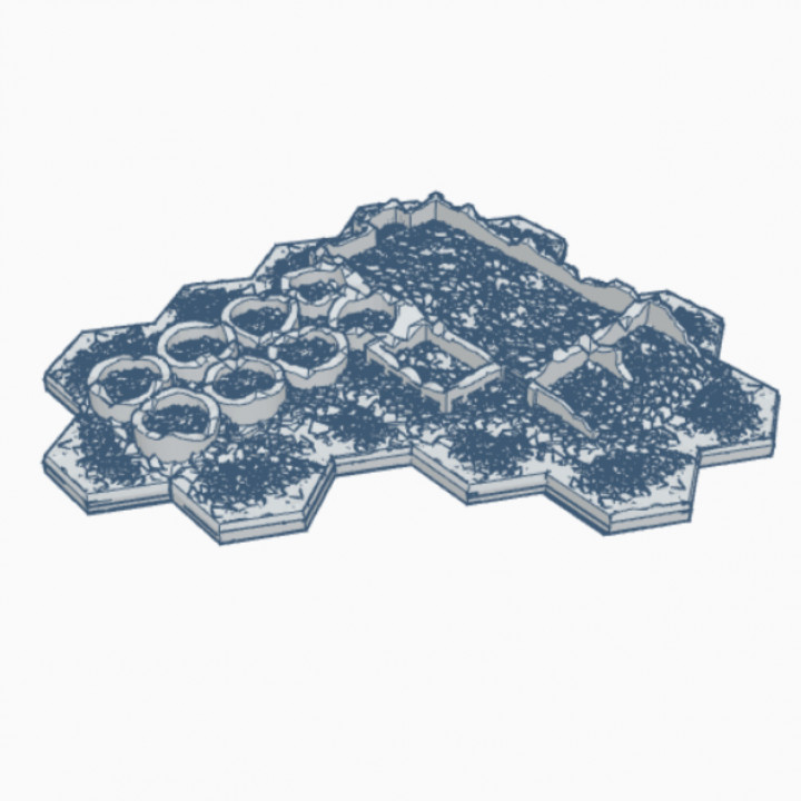 Modern Destroyed Food Processing Plant with Hex Base MDHB010 image