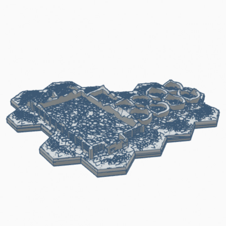 Modern Destroyed Food Processing Plant with Hex Base MDHB010