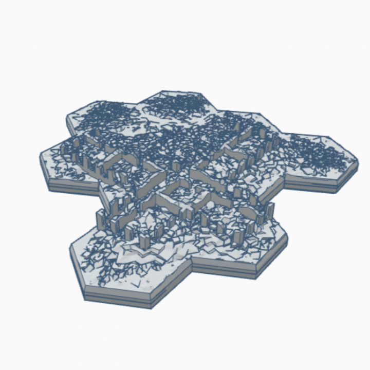 Modern Destroyed Hospital with Hex Base MDHB011