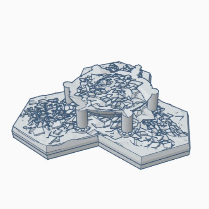 Modern Destroyed Storage Tank with Hex Base MDHB017