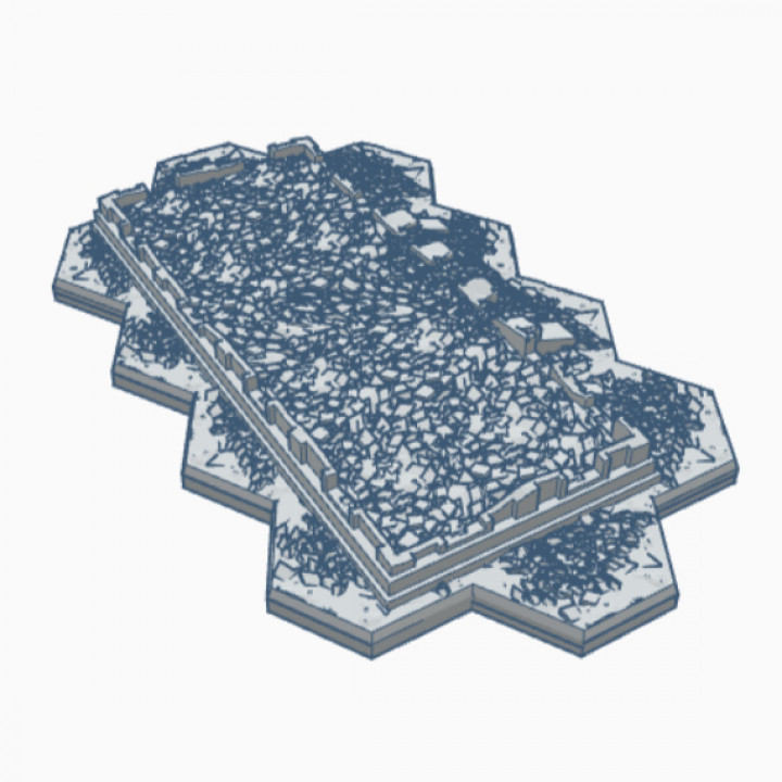 Modern Destroyed Mayor's Office Clock Tower with Hex Base MDHB021