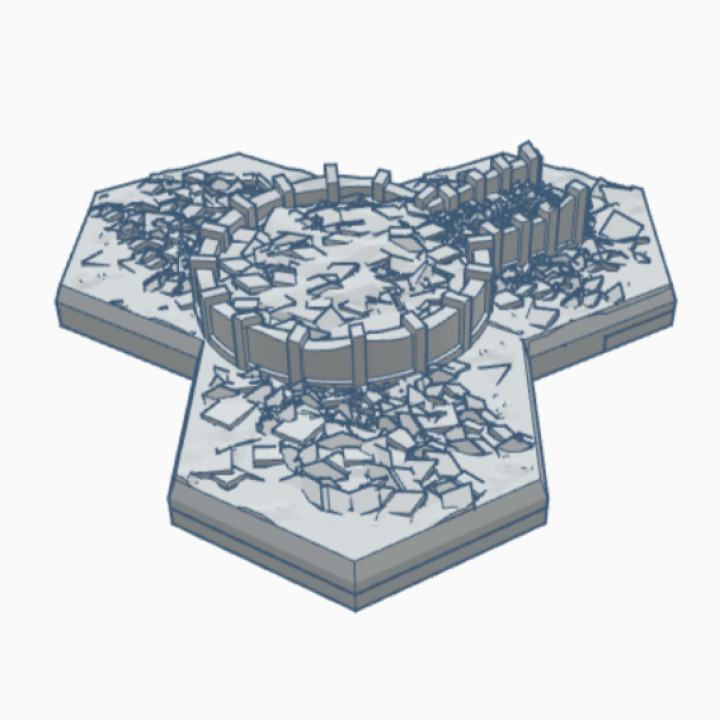 Modern Destroyed Grain Silo with Hex Base MDHB023