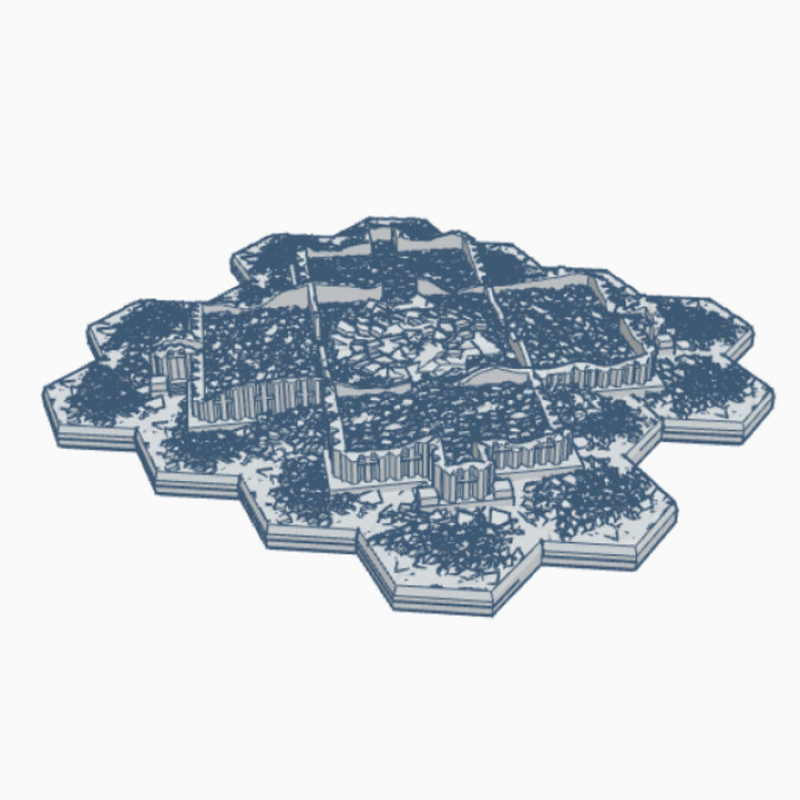 Modern Destroyed Luxury Apartment Tower with Hex Base MDHB030