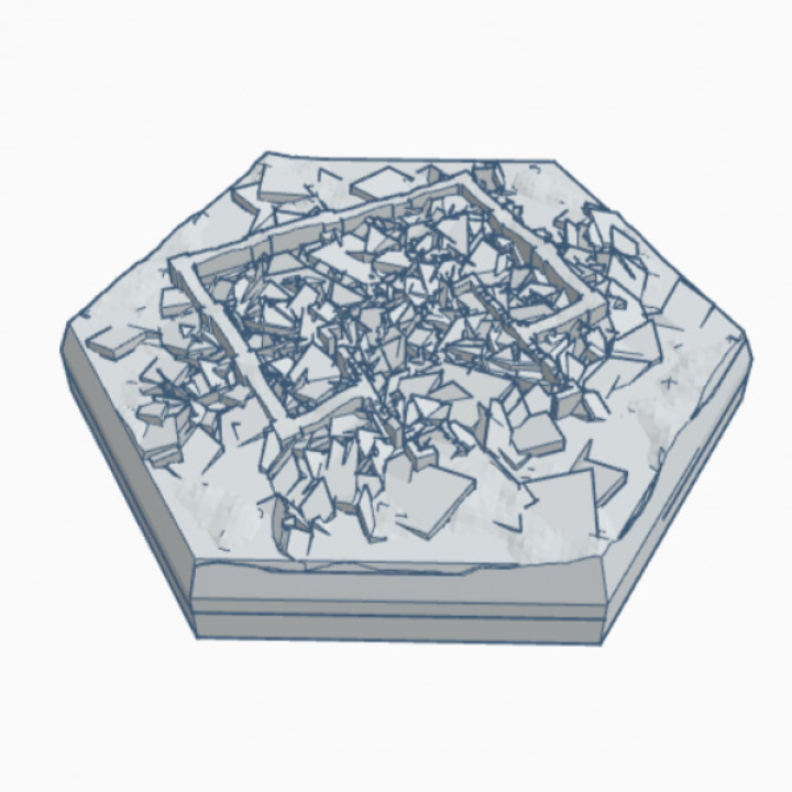 Modern Destroyed Small Warehouse Hex Map Scale HMSMD028