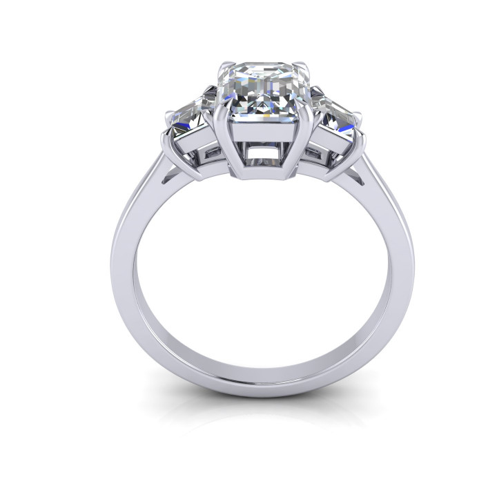 Emerald Three Stone Wedding Ring. image