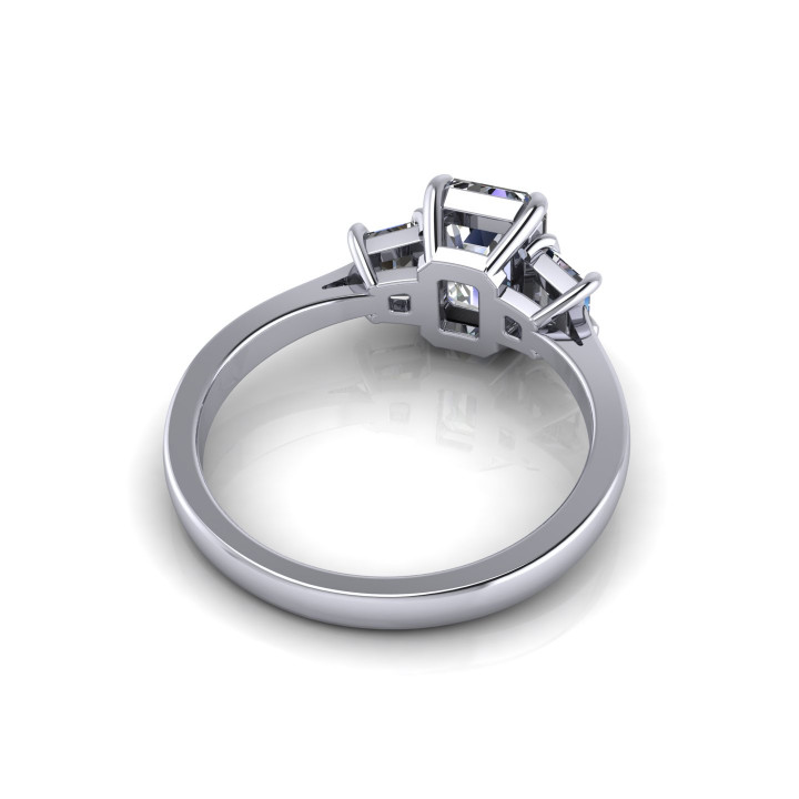 Emerald Three Stone Wedding Ring. image