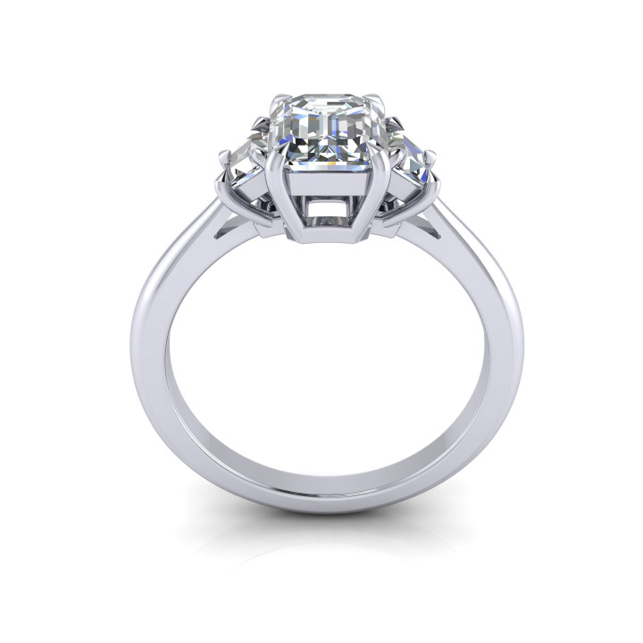 Emerald Three Stone Wedding Ring R3 image