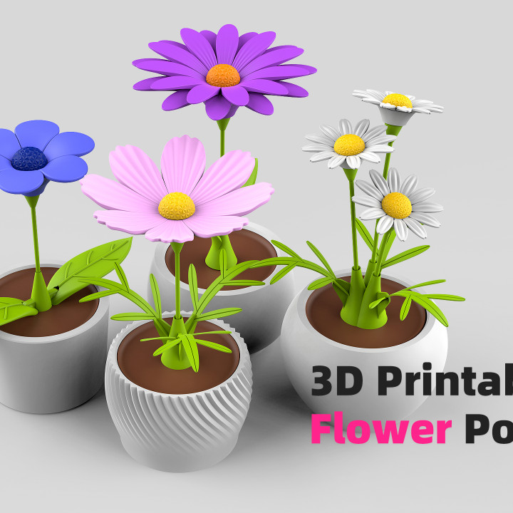 3D printable Flower Pots image