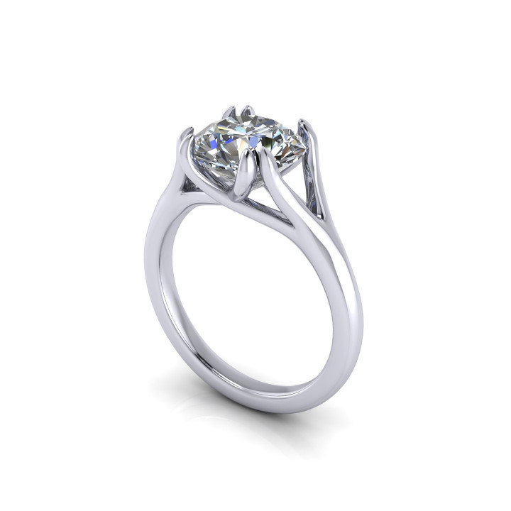 Solitaire Twist Prong Diamond Ring R6 image