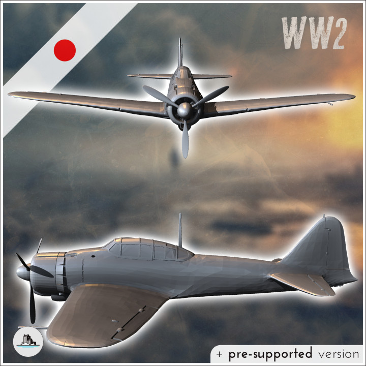 Mitsubishi A6M Zero Zeke - World War Two Second Front Campaign Tabletop Mini Japan Japanese Asia image