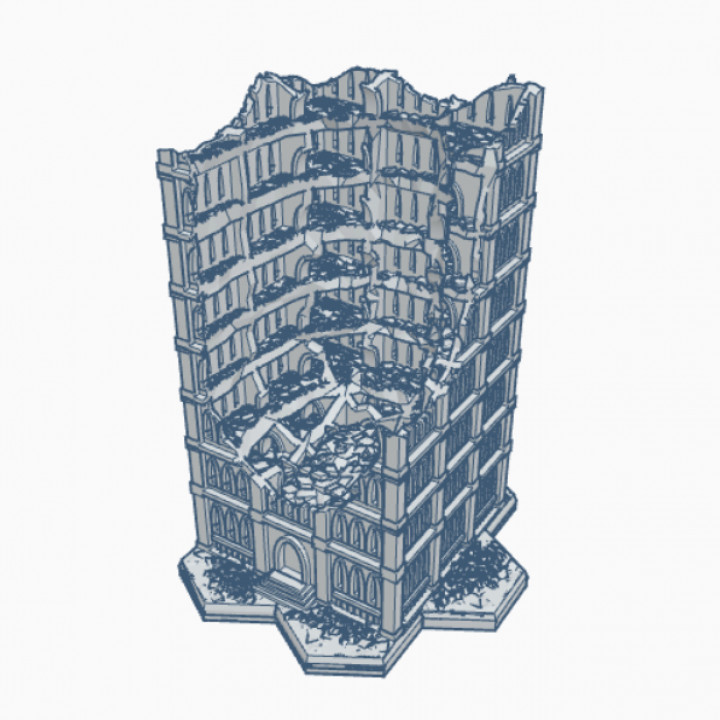 Gothic Ruined Building 107 with Hex Base GRHB107