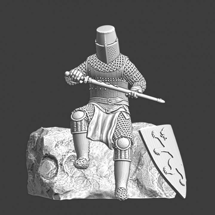Medieval Knight - resting on rock image
