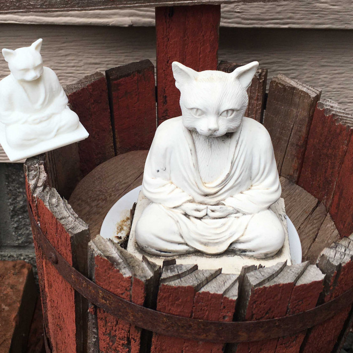 Meditating Cat Statue image