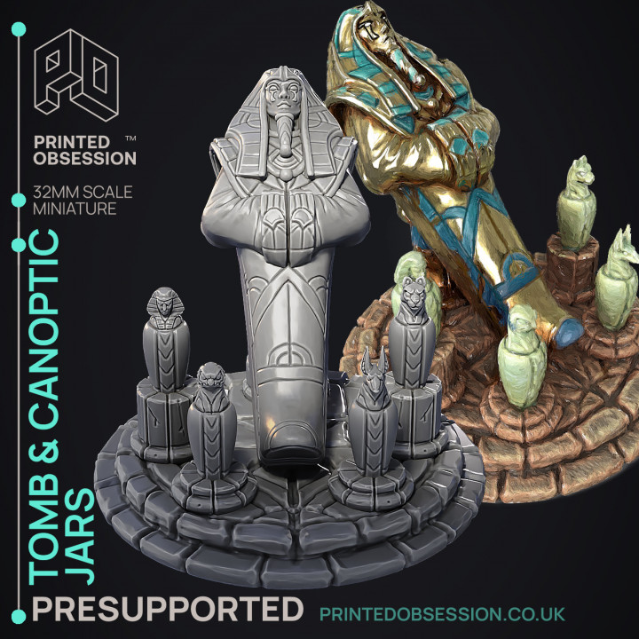 Tomb - Egyptian Enviroment Model - Court of Anubis -  PRESUPPORTED - Illustrated and Stats - 32mm scale image
