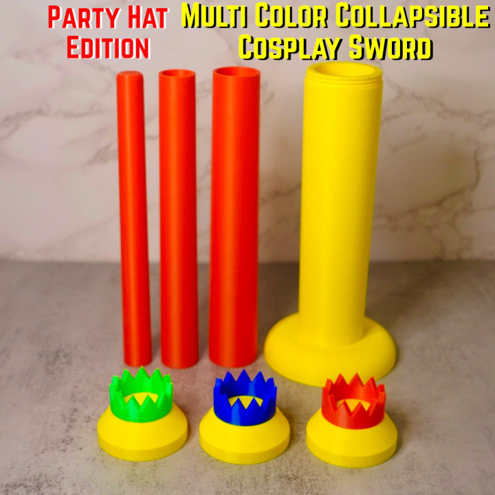 Multi-Color Collapsible Cosplay Sword (Party Hat Edition)