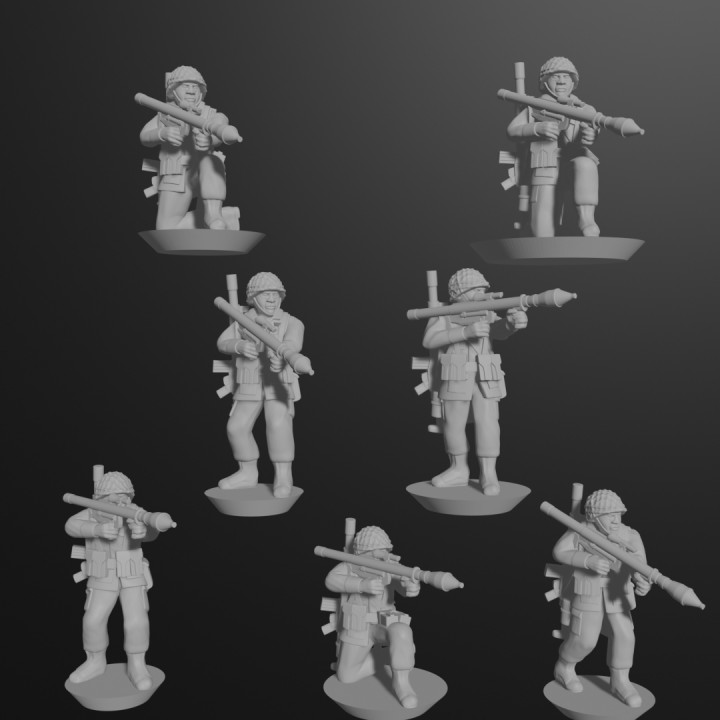 10/15mm West German Heavy Weapons (1980s) with MG3s, 84mm Carl Gustavs, Panzerfaust 44s, & Redeye Launchers (41 models) image