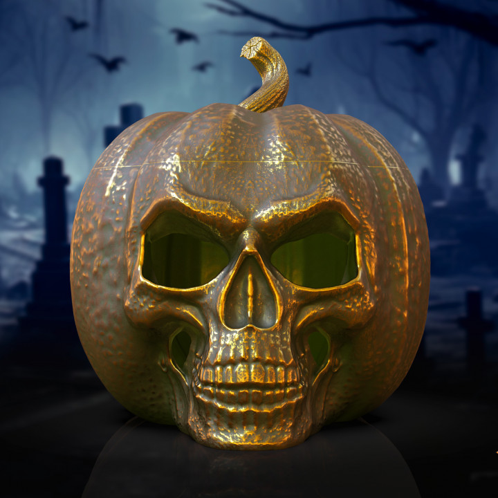 Spooky Skull Pumpkin - SUPPORT FREE! image