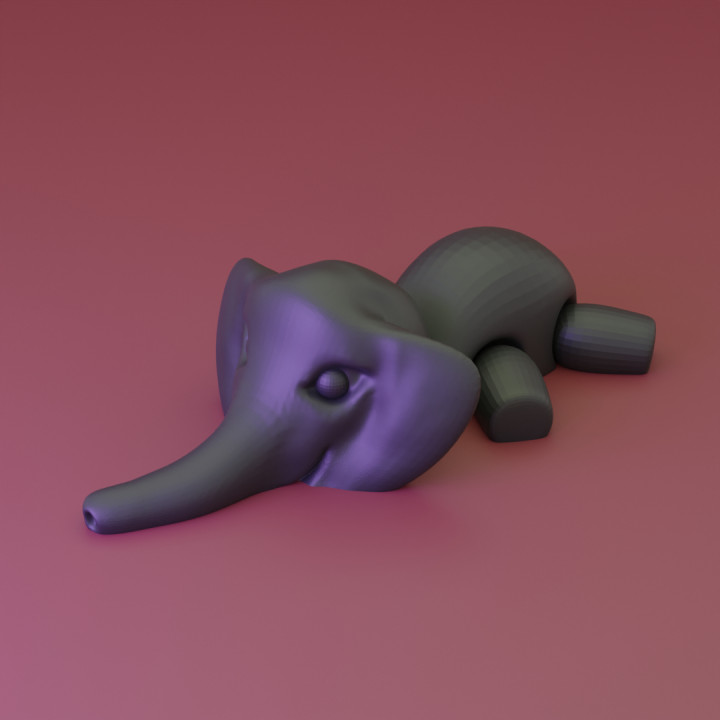 FREE ARTICULATE ELEPHANT WITHOUT SUPPORT 3D MODEL Free 3D print model image