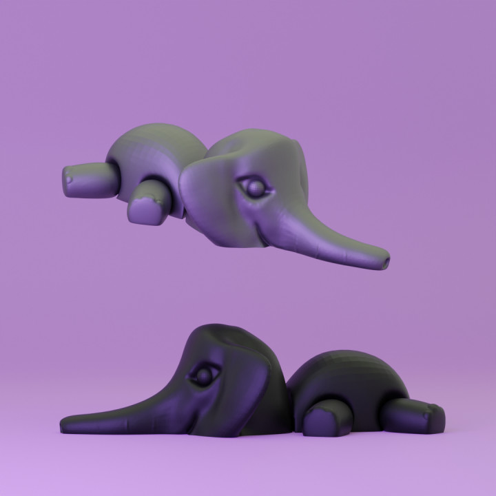 FREE ARTICULATE ELEPHANT WITHOUT SUPPORT 3D MODEL Free 3D print model image