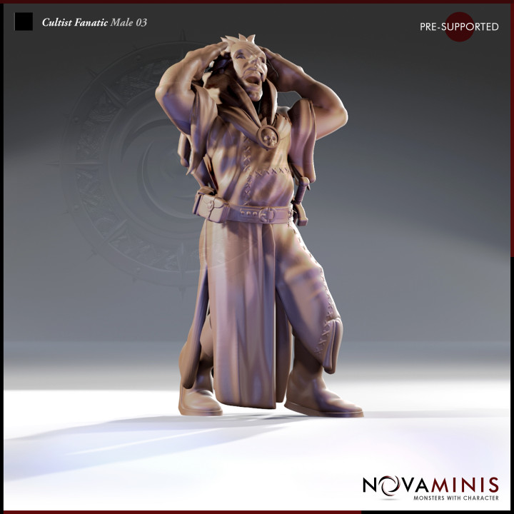 3D Printable Cultist Fanatic Male 03 by NOVAMINIS