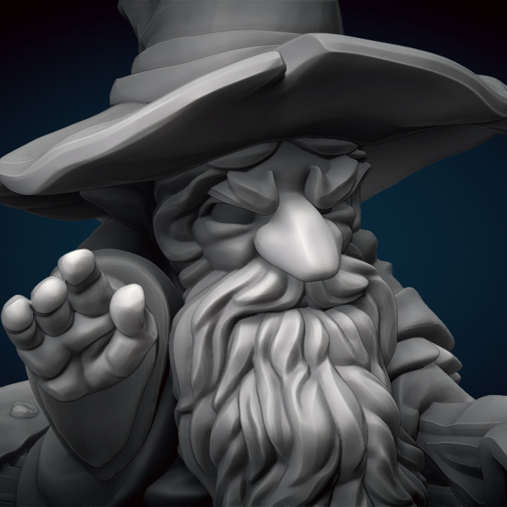 Gnome Wizard in a Big Floppy Hat Miniature image