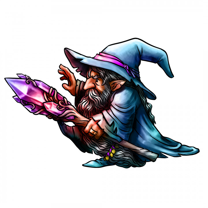 Download Gnome Wizard in a Big Floppy Hat Miniature von Stonehaven