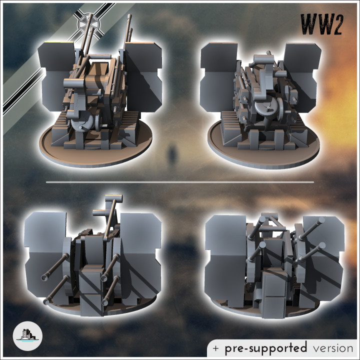 20mm quadruple Flak Flakvierling 38 anti-air gun - Germany Eastern Western Front Normandy Stalingrad Berlin Bulge WWII