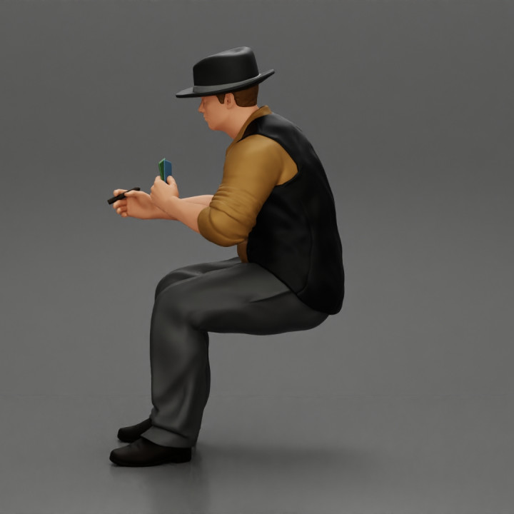 gangster man sitting and playing poker holding cigar image