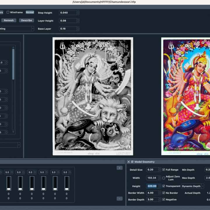 Mahishasura Mardini - Durga Destroys Mahisasura [Easy to Print Filament Painting] image