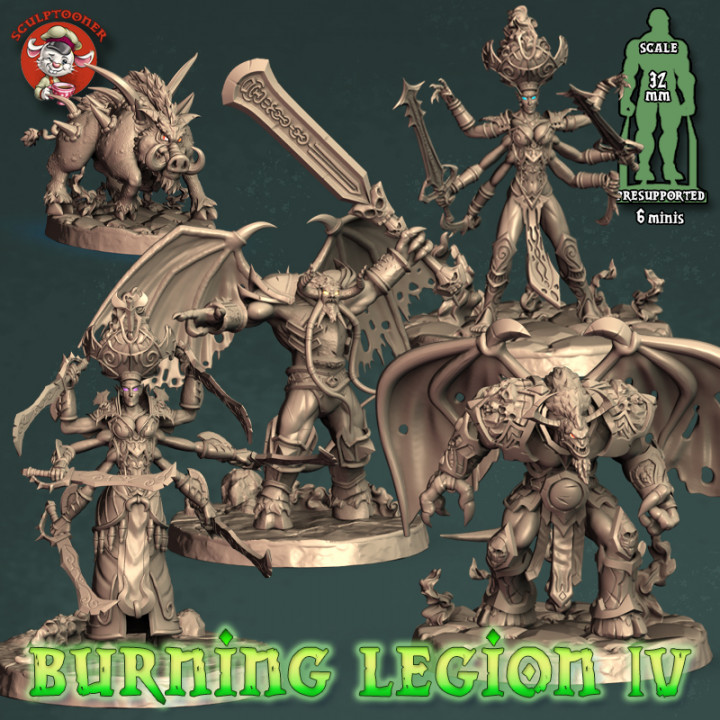 Burning Legion IV - 32mm scale pre-supported squad image