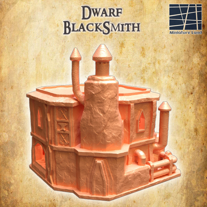 Dwarf Blacksmith - Tabletop Terrain - 28 MM