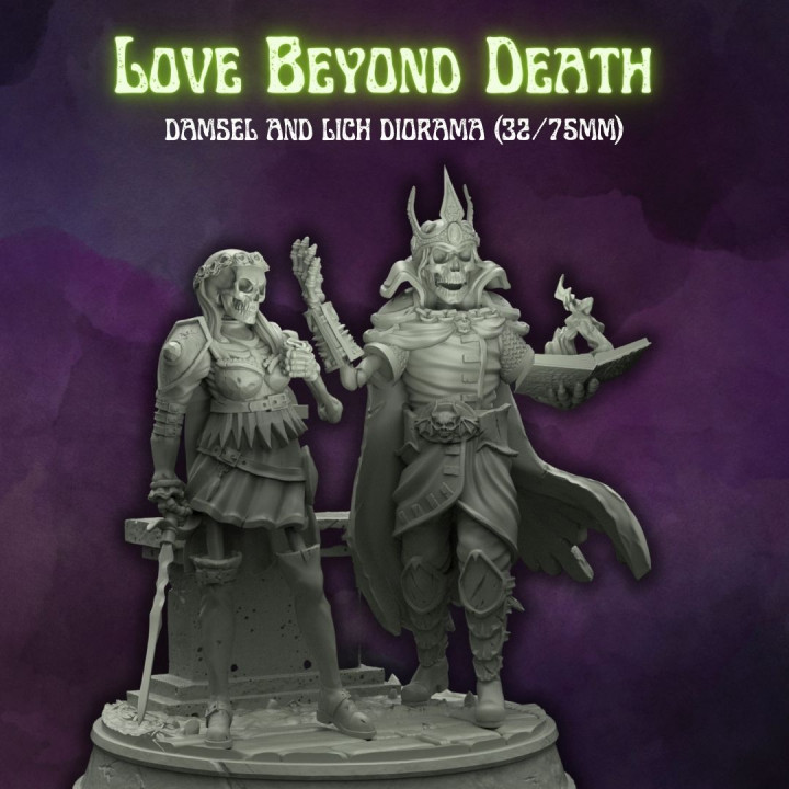 Love Beyond Death: Damsel and Lich Diorama (32/75mm) image