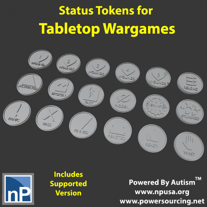 20mm Wargame Status Tokens