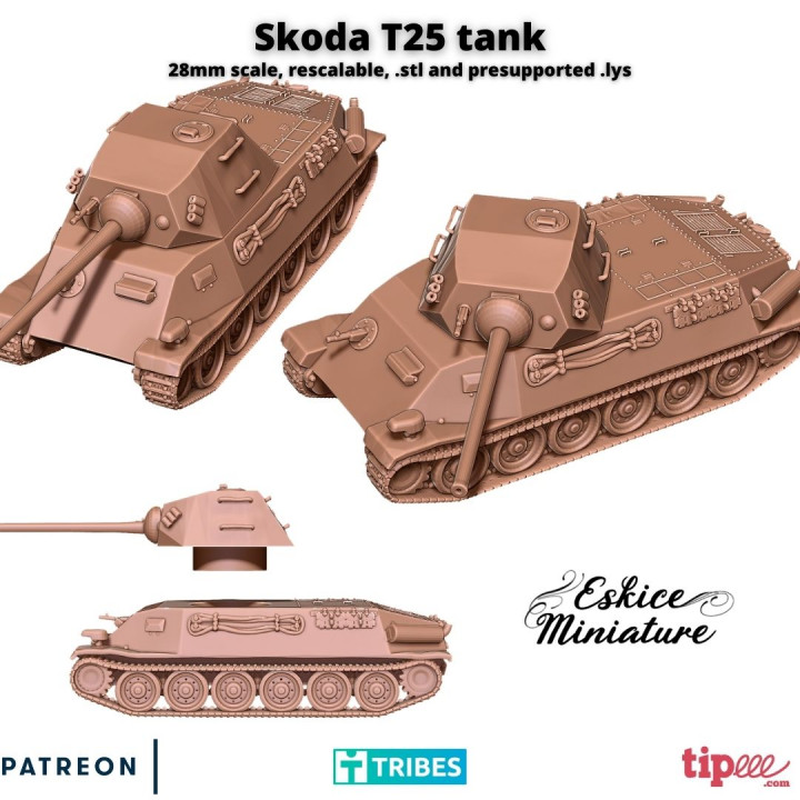 Skoda T25 tank - 28mm