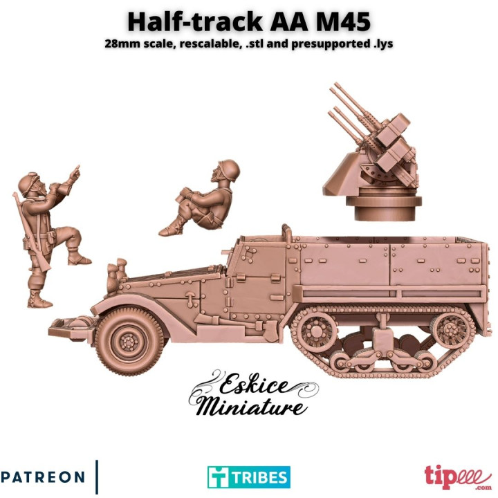M45 AA Half-track with crew - 28mm image