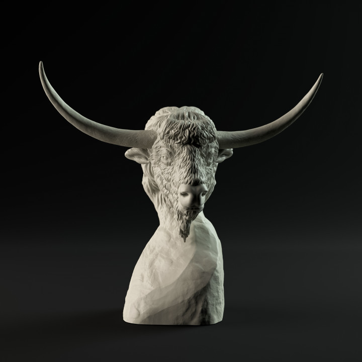 Bison Latifrons bust - pre supported image