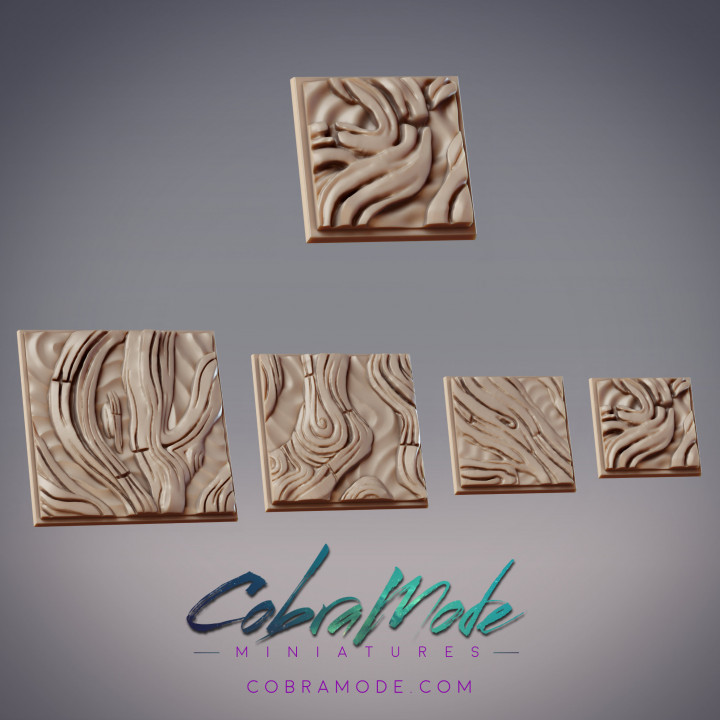 Wood Texture Square Base Pack (4pcs)