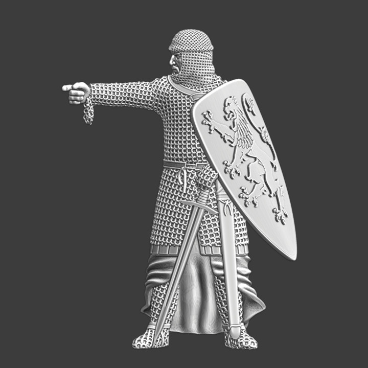 Medieval crusader knight pointing image