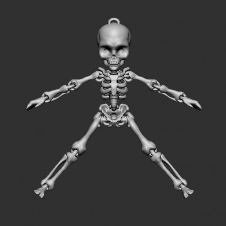 Fully Articulated Human Skeleton 3D Print-In-Place STL Model Fidget Toy image