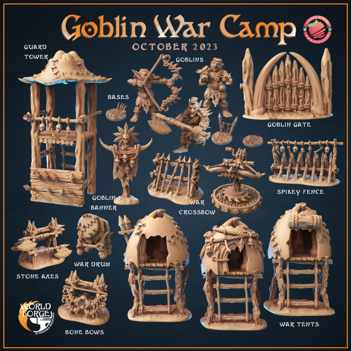 3D Printable Goblin War Camp - Oct 2023 by World Forge Miniatures