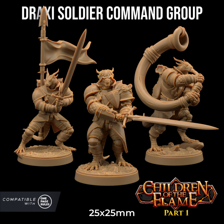 Draxi Soldier Command Group  | PRESUPPORTED | Children of the Flame Part. 1 image