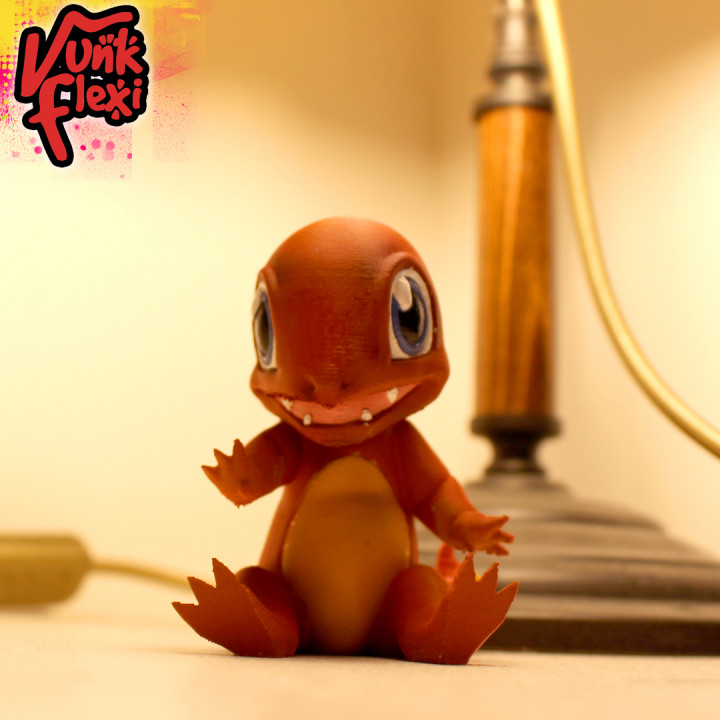 Pokemon Charmander Flexi Print-In-Place + figure & keychain image