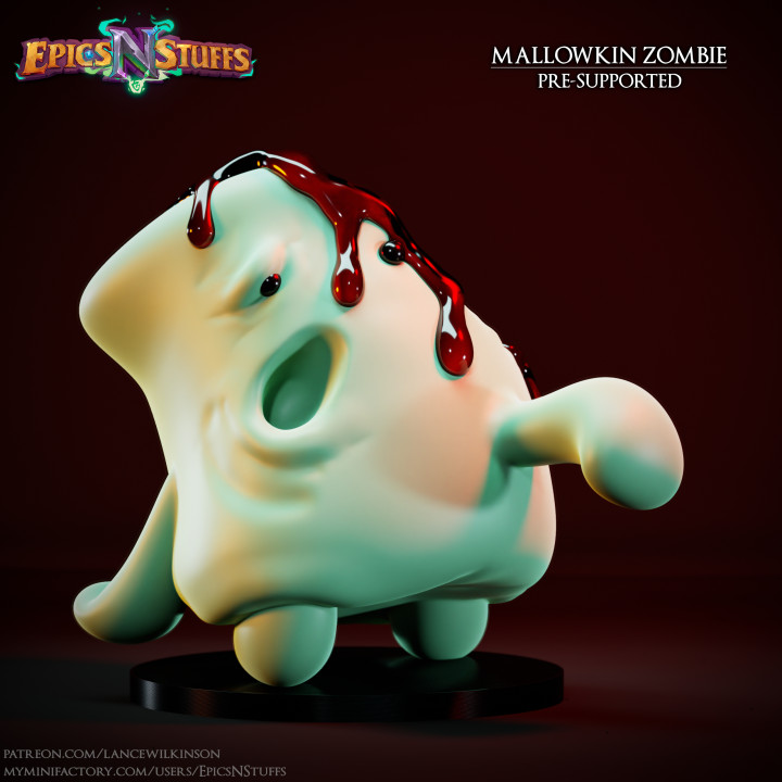 Mallowkin Zombie Miniature, Pre-Supported image
