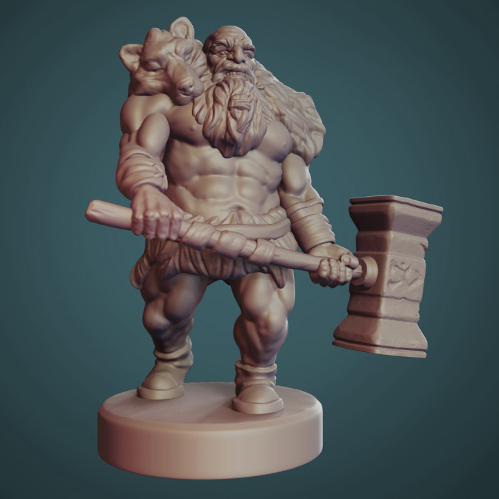 Dwarf Barbarian with Hammer