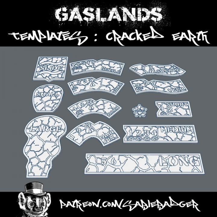 Gaslands - Deluxe Templates - Cracked Earth Design