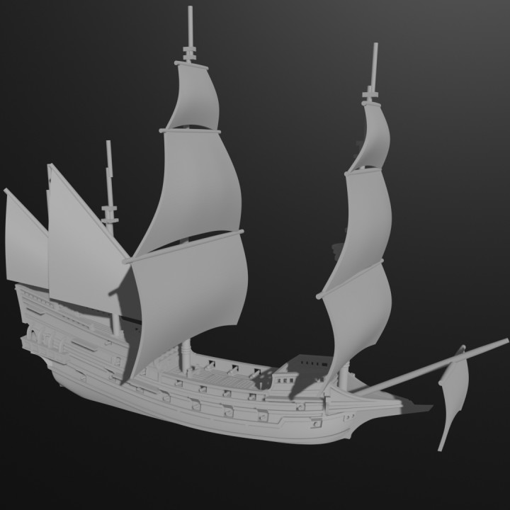 EN English Race-built Galleon "Revenge" & Blender File GS-EN-6 image