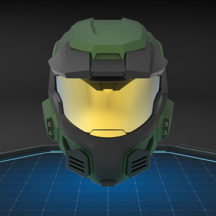 3D Printable Mjolnir MkV Helmet - Halo by Aguilar Workshop