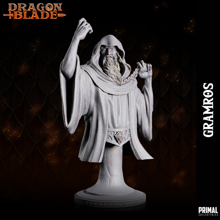 Dark Wizard  - Gramros (the dark one) - bust -  October 2023 - DRAGONBLADE-  MASTERS OF DUNGEONS QUEST image