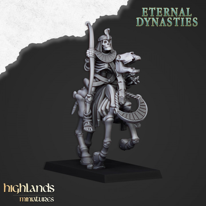 Ancient Skeletal Cavalry with Spears and Bows - Highlands Miniatures image