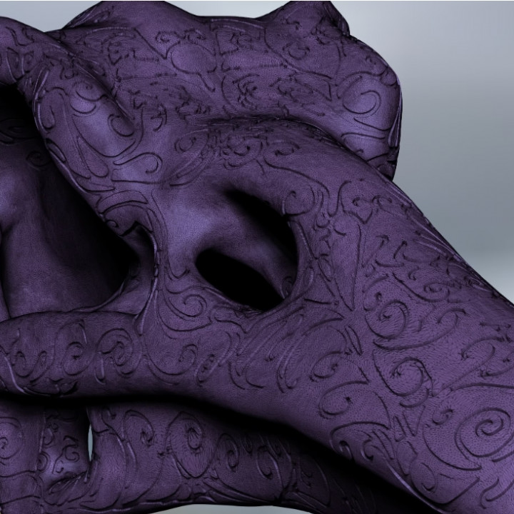 Ornate Raven Skull Sculpture image